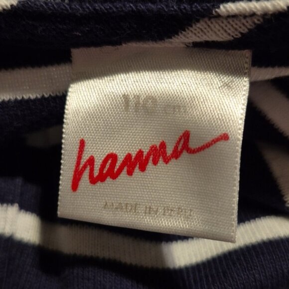 Hanna Andersson girls size 110 or 5 dress, blue & white stripe sleeveless - Picture 3 of 5